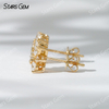 Starsgem 3.6mm Round Brilliant Cut Lab Grown Diamond 18K Yellow Gold Diamond Stud Earrings