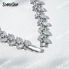 18K White Gold Fancy Shape 3×6mm Marquise Cut Lab Grown Diamond Bracelet