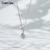 18K White Gold Necklaces 3.2mm DEF VS Round Brilliant Cut Lab Grown Diamond Pendant Necklace