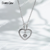 Lock with my Heart 18K White Gold Necklace DEF VS Lab Grown Diamond Pendant