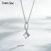 0.35ct 4.5mm DEF VS Round Brilliant Cut Lab Grown Diamond 18K White Gold Diamond Pendant Necklace