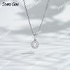 18K White Gold 3.2mm DEF VS Halo Set Round Brilliant Cut Lab Grown Diamond Pendant Necklace
