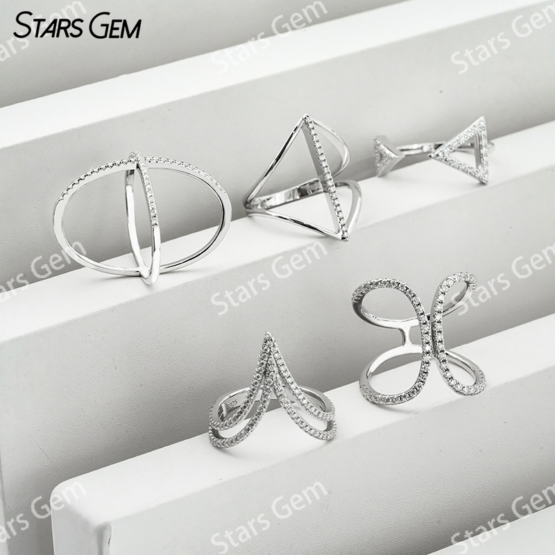 S925 Sterling Silver Round Brilliant Cut Fancy Design Moissanite Ring Eternity ring 