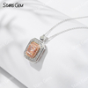 1.0 Carat Radiant Cut Pink Lab Grown Diamond Pendant 18K Gold Necklace