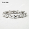 3mm Round Brilliant Cut Moissanite S925 Sterling Silver Diamond Eternity Ring