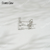 3×3mm Princess Cut Lab Grown Diamond 18K White Gold Diamond Stud Earrings