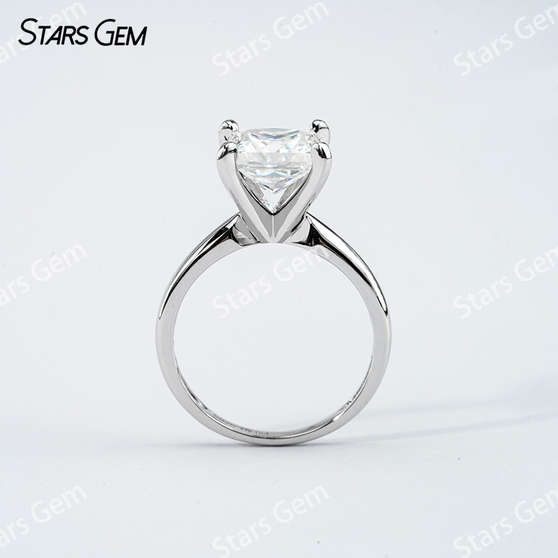 7×7mm Princess Cut Moissanite S925 Sterling Silver Solitaire Engagement Ring