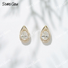 6.5×4.5mm Pear Cut Lab Grown Diamond 18K Yellow Gold Diamond Stud Earrings