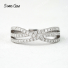 1.3mm Round Brilliant Cut Moissanite S925 Sterling Silver Diamond Eternity Ring