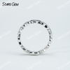 1mm Round Brilliant Cut Moissanite S925 Sterling Silver Heart Shape Design Diamond Eternity Ring