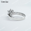 8mm Round Brilliant Cut Moissanite S925 Sterling Silver Pave 6 Prongs Channel Set Engagement Ring