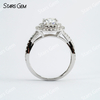6mm Round Brilliant Cut Moissanite S925 Sterling Silver Halo Engagement Ring