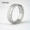1.5×3.5mm Baguette Step Cut Moissanite S925 Sterling Silver Diamond Eternity Ring
