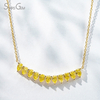 3×4.5mm Pear Cut Yellow Lab Grown Diamond 18K Yellow Gold Diamond Necklace