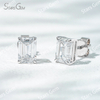 6.6×4.7mm Octagon Emerald Cut Lab Grown Diamond 4 Prongs 18K Gold Diamond Stud Earrings