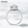 7.6×10.9mm Oval Cut Lab Grown Diamond With Side Diamond 18K White Gold Engagement Ring