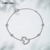 1.4mm & 2.8mm Round Brilliant Cut Lab Grown Diamond Gourd Shape 18K Gold Diamond Bracelet