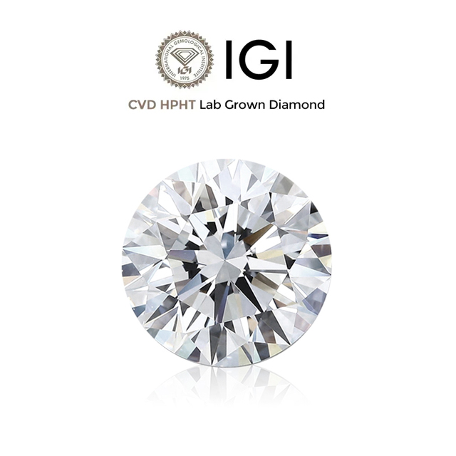 1 carat Round DEF VVS HPHT CVD Lab Grown Diamond with IGI