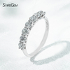 Starsgem 3.3mm Round Brilliant Cut Lab Grown Diamond 10K Gold Half Circle Diamond Eternity Ring