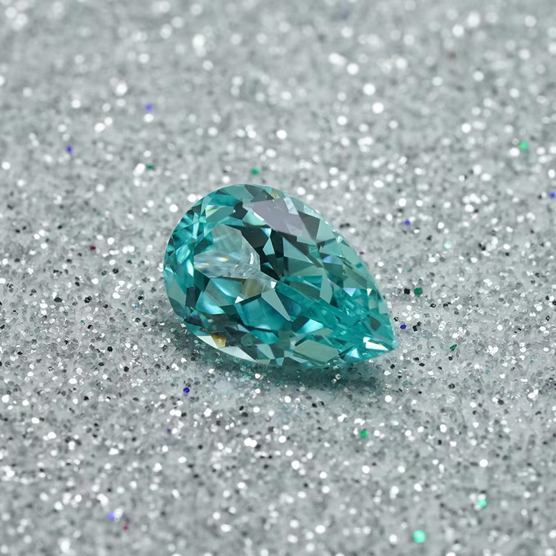 Starsgem Lab Grown Paraiba Color Loose Stone Pear Cut Synthetic Lab grown Gemstone for Jewelry 