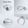 Fine Jewelry Halo Set Collection Oval Cut Romantic Lab Ruby Emerald Blue Sapphire 14K Solid Gold Ring