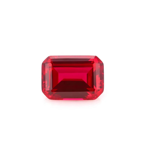 Blood Red Octagon Emerald Cut Lab Grown Ruby synthetic Gemstones