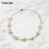 18K Solid Gold Bangles Sakura Flower Shape Lab Grown Diamond Bracelets