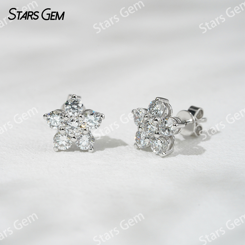 Starsgem 3.2mm Round Brilliant Cut Lab Grown Diamond 18K Gold Diamond Stud Earrings