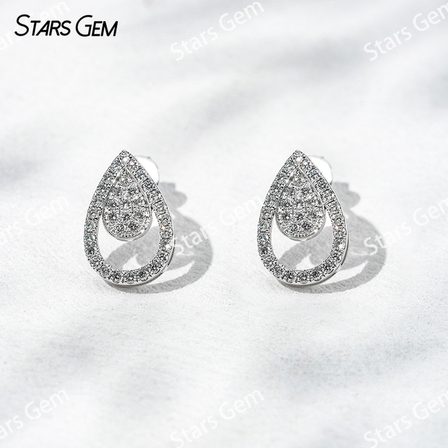 Starsgem 1.2mm Round Brilliant Cut Lab Grown Diamond 18K White Gold Diamond Stud Earrings