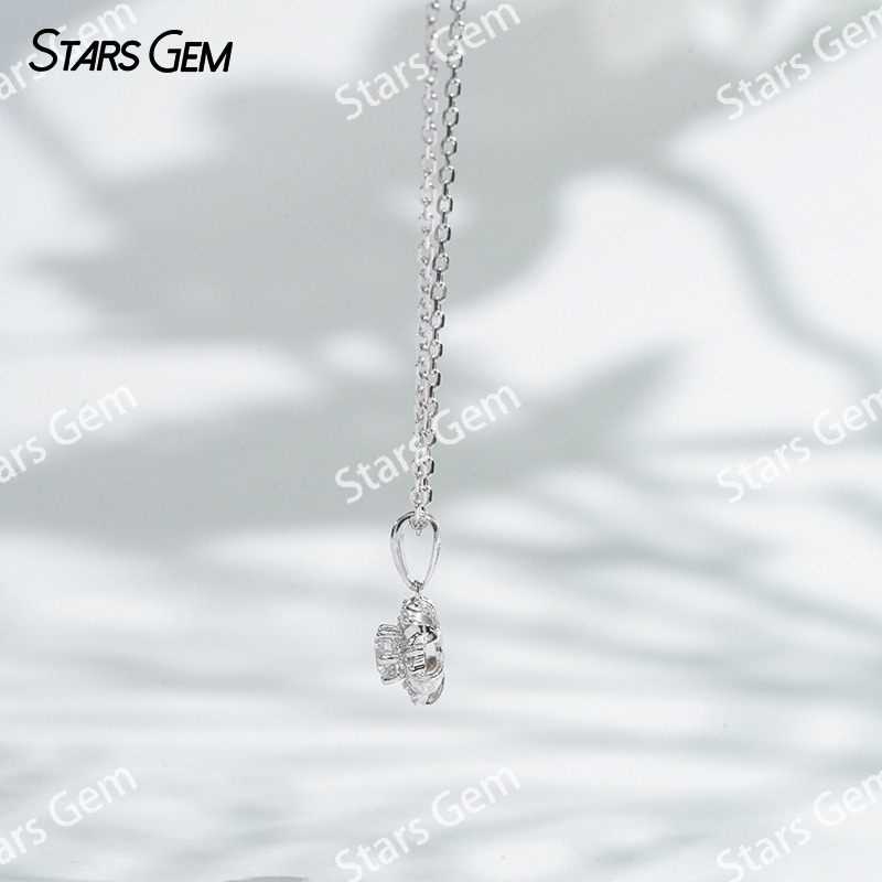 18K White Gold Necklaces 3.2mm DEF VS Round Brilliant Cut Lab Grown Diamond Pendant Necklace