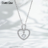 Lock with my Heart 18K White Gold Necklace DEF VS Lab Grown Diamond Pendant