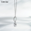 0.35ct 4.5mm DEF VS Round Brilliant Cut Lab Grown Diamond 18K White Gold Diamond Pendant Necklace