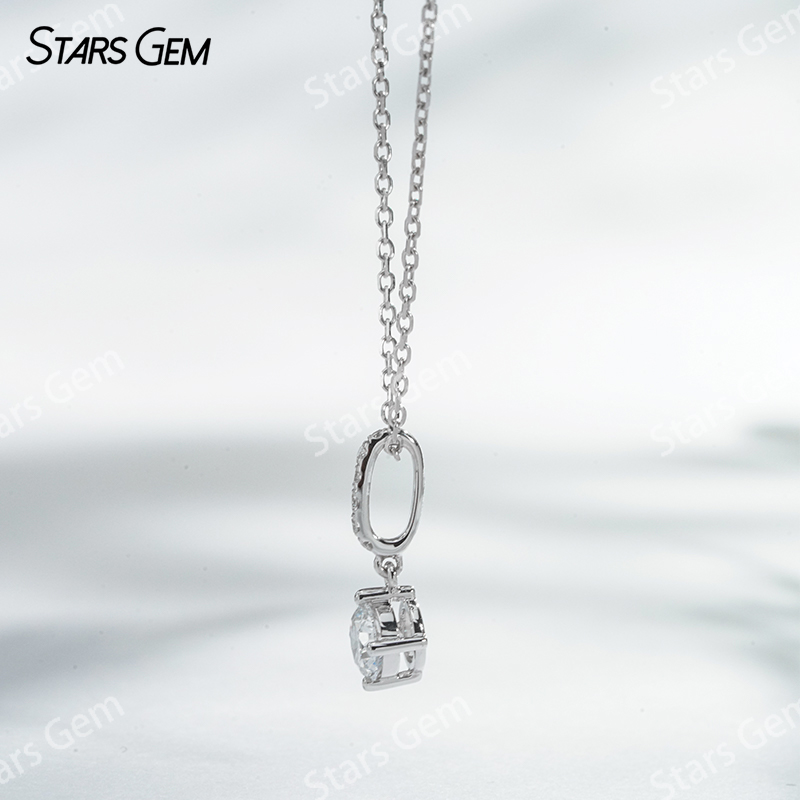 0.35ct 4.5mm DEF VS Round Brilliant Cut Lab Grown Diamond 18K White Gold Diamond Pendant Necklace