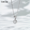 18K White Gold 3.2mm DEF VS Halo Set Round Brilliant Cut Lab Grown Diamond Pendant Necklace