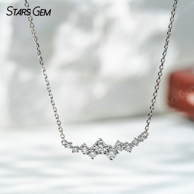 18K Solid White Gold Round Brilliant Cut DEF VS Lab Grown Diamond Pendant Necklace