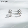 Starsgem 4×4mm Princess Cut Lab Grown Diamond 18K White Gold Diamond Stud Earrings