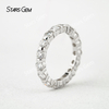 3mm Round Brilliant Cut Moissanite S925 Sterling Silver Diamond Eternity Ring