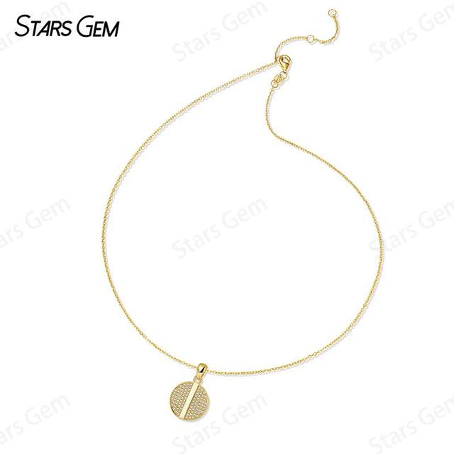 0.8mm Round Brilliant Cut Moissanite S925 Sterling Silver Diamond Pendant Necklace