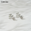 3×3mm Princess Cut Lab Grown Diamond 18K White Gold Diamond Stud Earrings