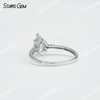 5×8mm Pear Cut Moissanite S925 Sterling Silver Solitaire Engagement Ring