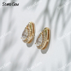 6.5×4.5mm Pear Cut Lab Grown Diamond 18K Yellow Gold Diamond Stud Earrings