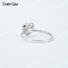 7×7mm Heart Cut Moissanite S925 Sterling Silver Halo Engagement Ring