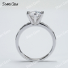 8mm Round Brilliant Cut Moissanite S925 Sterling Silver Pave 6 Prongs Channel Set Engagement Ring