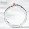 Custom Fancy Design Jewelry 1.8mm Round Brilliant Cut White Pink Lab Grown Diamond PT950 Diamond Eternity Ring