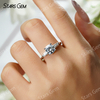 7.5mm Round Brilliant Cut Moissanite S925 Sterling Silver Three Stone Engagement Ring