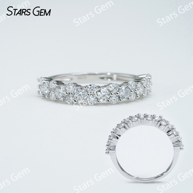 1.9mm & 2.6mm Round Brilliant Cut Moissanite S925 Sterling Silver Diamond Ring