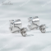 4mm & 5mm & 6.5mm Round Brilliant Cut Moissanite S925 Sterling Silver Diamond Stud Earrings