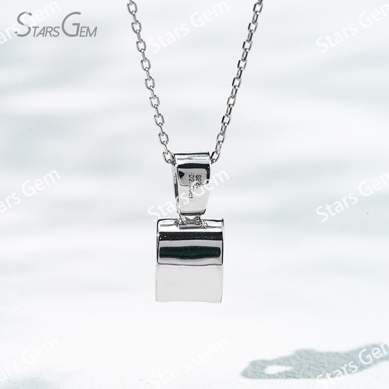 6.5mm & 8mm Round Brilliant Cut Moissanite S925 Sterling Silver Diamond Pendant Necklace