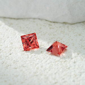 Princess Cut Pink Padparadscha Color Lab Grown Gemstones