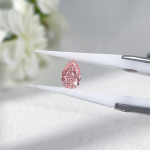 Pear Cut Vivid Pink Lab Grown Diamond with IGI Certificate
